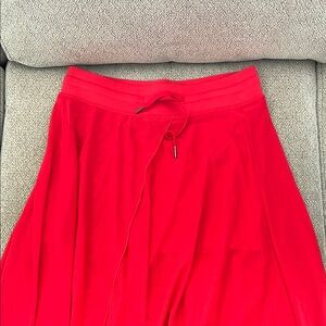 HALARA Red Midi A-Line Skirt with Tie Front for Casual Wear